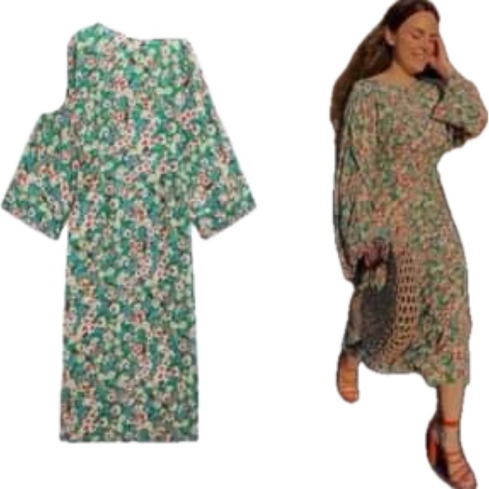 ZARA PRINTED MIDI DRESS. NEW  W/TAG